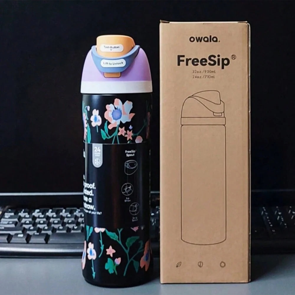 Owala Insulated Stainless Steel Water Bottle with Straw, Sports Water Bottle, Great for Travel 32 Oz,